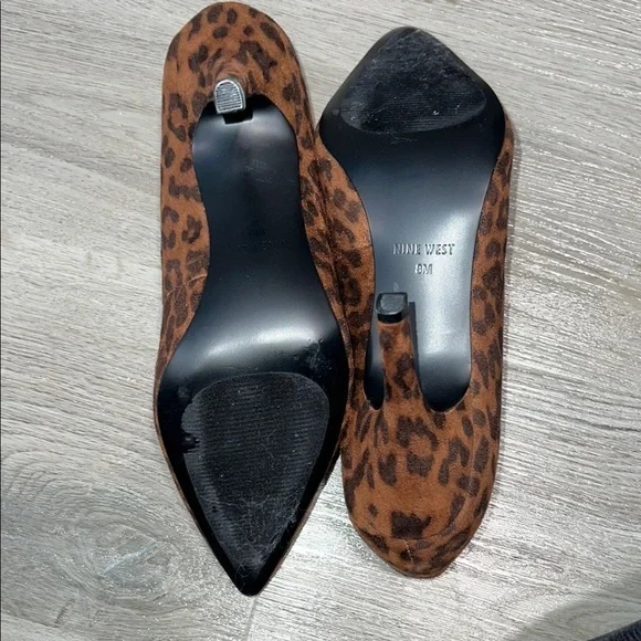 Nine West Brown Leopard Print Women's Shoes - Picture 4 of 8